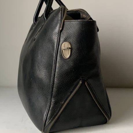 ヴィンテージ レザーバッグ   1953年 吉田カバン エレガントバッグ 当時物(可能性)  マチ幅2way仕様 レザートート 黒い革鞄 ブラック
