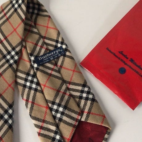 Burberrys バーバリーズ ウール100％ ノバチェック・ネクタイ　ロンドン三越購入品 デッドストック未使用品 袋有り イングランド製 made in England