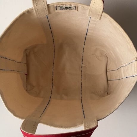 LLBean (オールド エルエルビーン) 80sミディアム トート ボートアンドトートキャンバス  レッド/キナリ  ヴィンテージ トートバッグ 鞄  made in usa