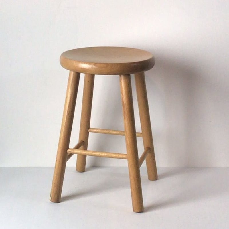 イタリア製◾️ Domain ドマン 木製無垢材 スツール 蓋付き収納 木製家具 Demain ドマン 木製スツール ナチュラルカラー 丸椅子 丸脚 無垢材