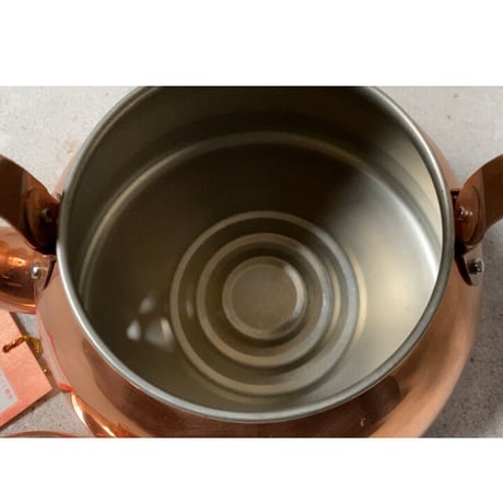 ヴィンテージ純銅ケトル 新潟県燕市カクセー製 2L 銅やかん 木製無垢持ち手と摘み デッドストック 未使用品