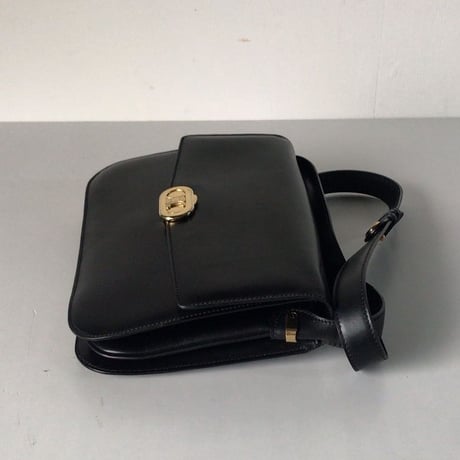 CELINE セリーヌ ゴールド  マカダム金具  カーフレザー  ショルダーバッグ ブラック  ヴィンテージ  オールド  美品