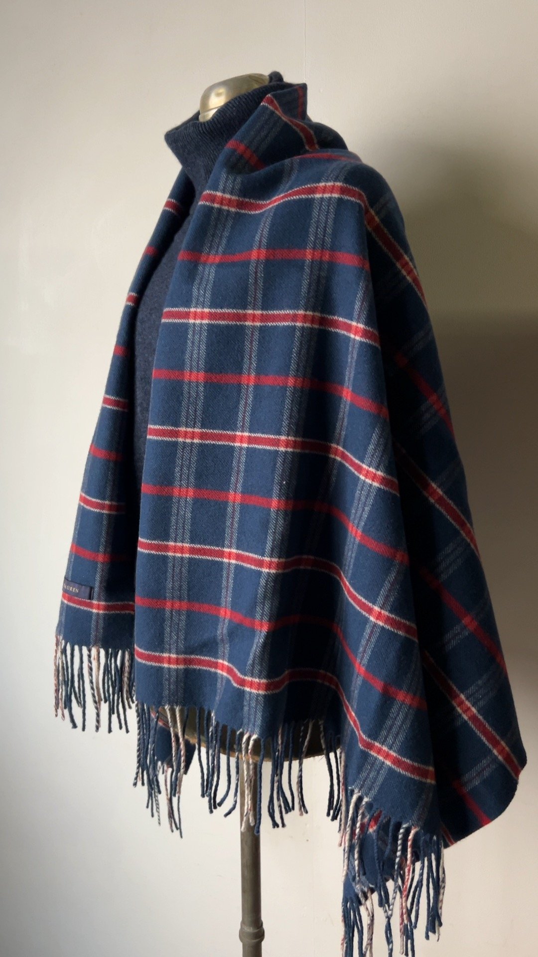 RALPH LAUREN ラルフローレン チェック柄 大判ストール ウール RALPH LAUREN ラルフローレン チェック柄 大判ストール ウール