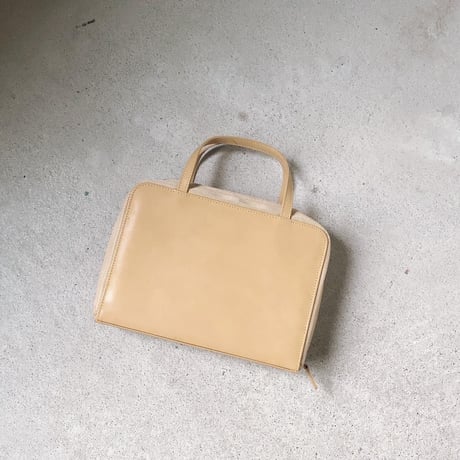 GIVENCHY  ジバンシィ  ミニハンドバッグ  レザー／ファブリック  ライトベージュ ラウンドファスナー 中古美品