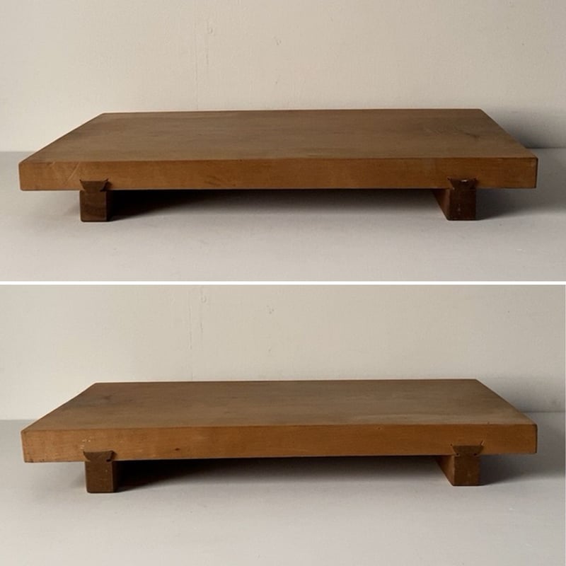 足付きまな板 高級無垢材一枚板 鎌ほぞ継加工 古いまな板 木工