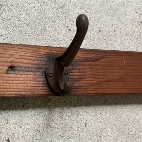 WALL HOOK  ヴィンテージ ウォールフック  戦前 昭和初期 壁掛けフック4本  スギ材＋スチール  良品
