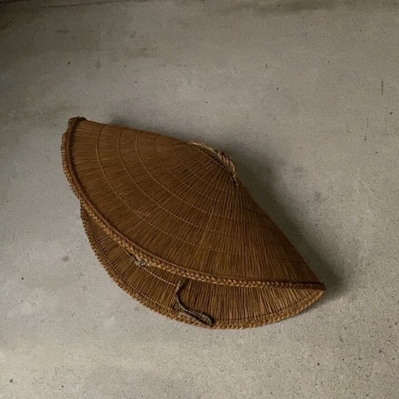 Y様おまとめ) 2点セット明治期 編み笠 折編笠 旅笠 山笠 作業笠 日除