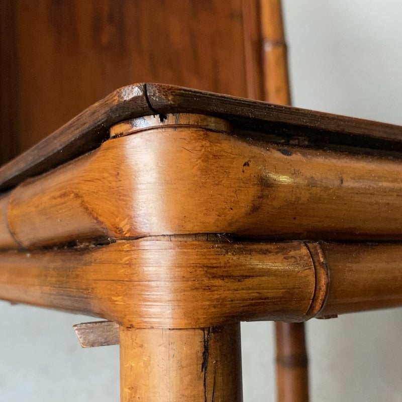 古い竹素材の小さな椅子 アンティークチャイルドハイバックチェア