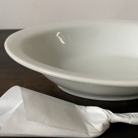 純喫茶のカレー皿 (5枚セット) 昭和期 楕円深型 業務用カレー皿 used
