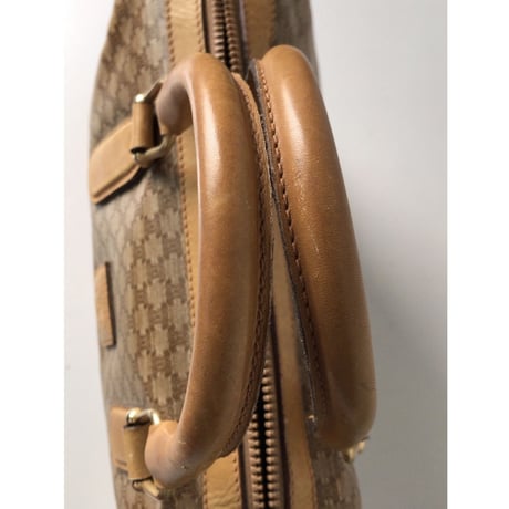 CELINE  セリーヌ   マカダム柄 ブラゾンロゴ  ヴィンテージ ハンドバッグ   ベージュ  中古美品