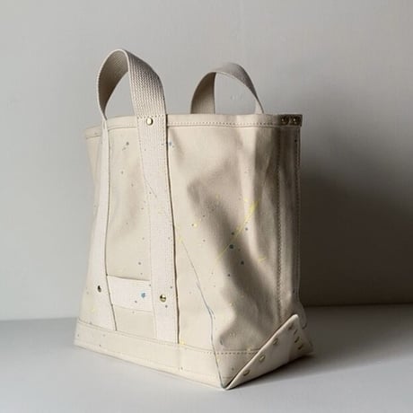 MASTER&Co. (マスターアンドコー) コットントートバッグ  レディラックルカ別注 レイルマンバッグ (別注ペイントトートバッグ) ホワイト/ペンキ 未使用品