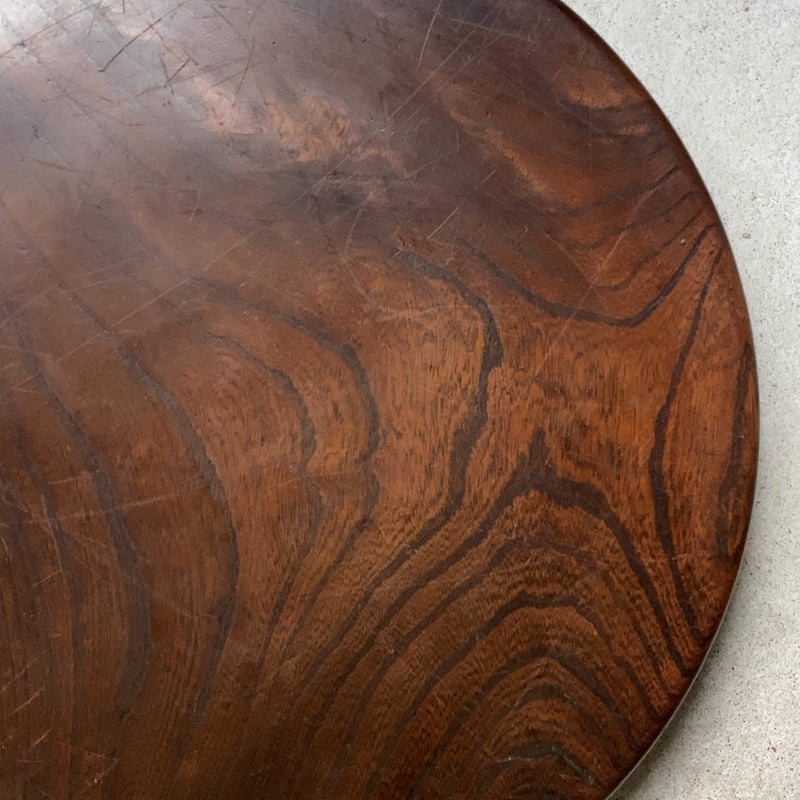 欅 くり抜き盆 木製トレー 大きめサイズ 36.5cm お盆 木工品 黒ヤケ美