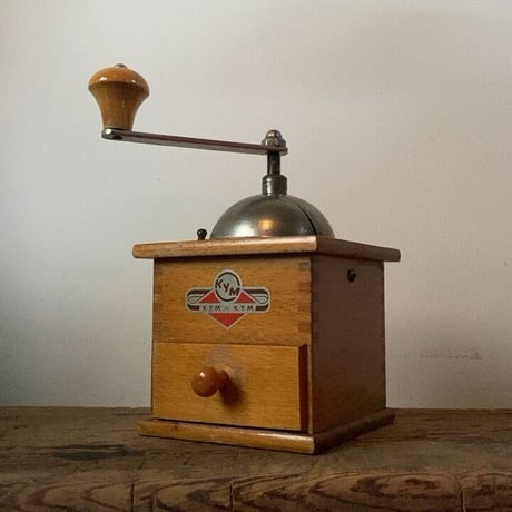ドイツ KYM社製コーヒーミル  50〜60s ヴィンテージミル 木製回転式手動ミル 実働品