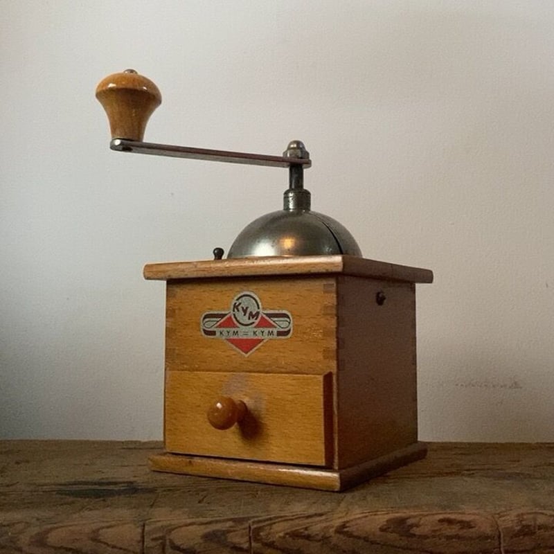ドイツ KYM社製コーヒーミル 50〜60s ヴィンテージミル 木製回転式手動