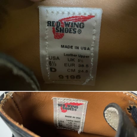 REDWING  レッドウィング  ポストマンシューズ チャッカ 9196 黒 US6 1/2 D　アメリカ製 made in USA 中古良品