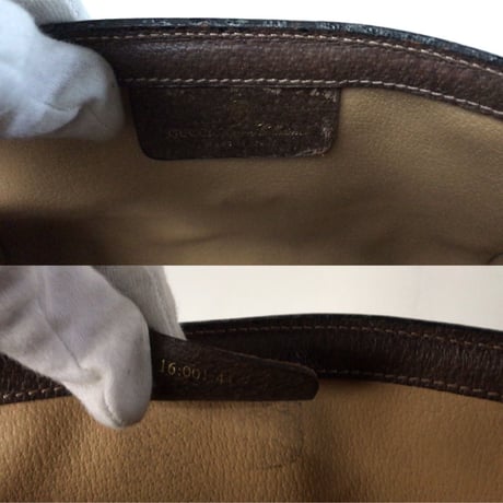 GUCCI オールドグッチ セカンドバッグ クラッチバッグ GG柄 コーティングキャンバス 保存袋付き 16.001.44 中古美品　ヴィンテージバッグ