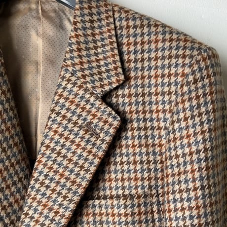 PYTHON カシミアジャケット  千鳥格子 パッチポケット シングル ヴィンテージ JKT   made in Scotland