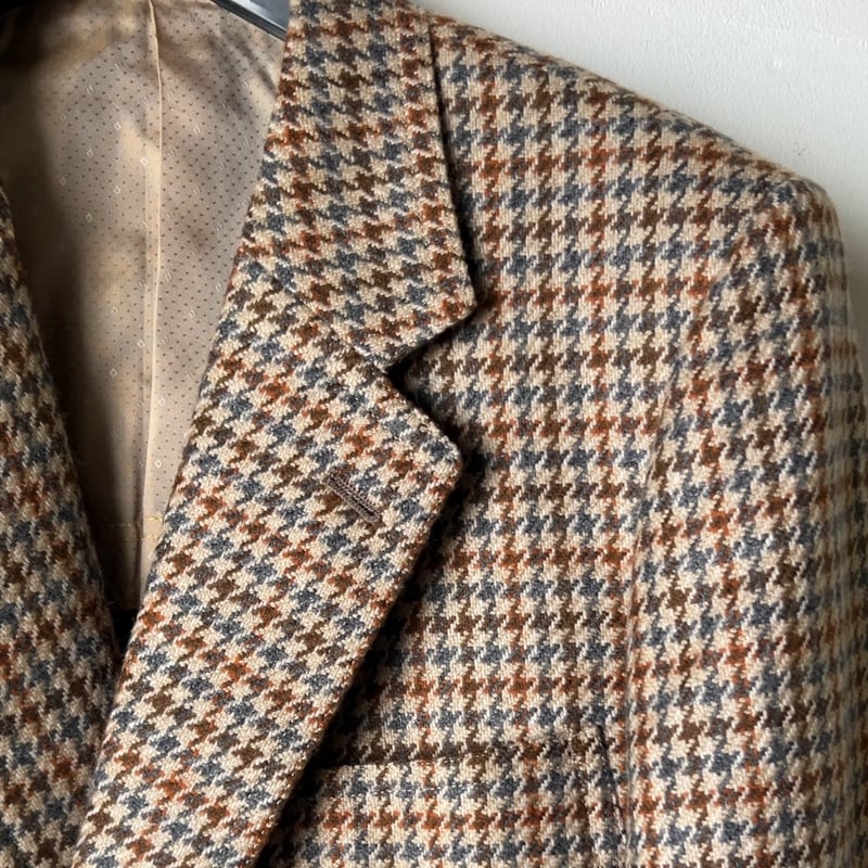 PYTHON カシミアジャケット 千鳥格子 パッチポケット シングル