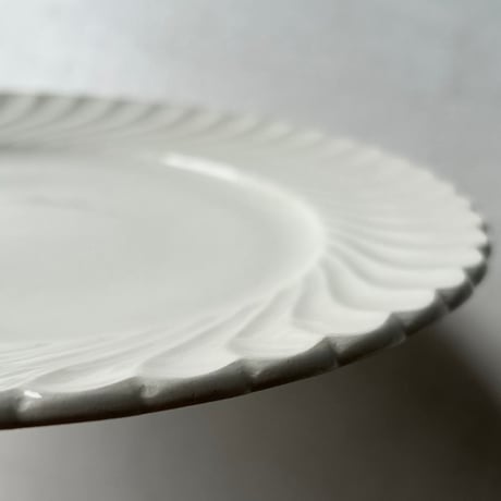 A　Luneville リュネヴィル  波リム 単色 ホワイト フランスアンティーク 1920年代-1950年代頃　キズなし完品範疇