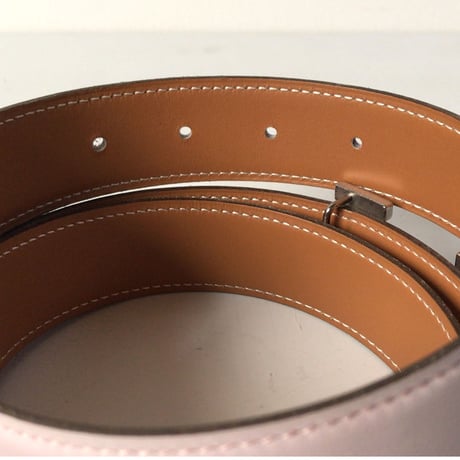 HERMES エルメス コンスタンス Hバックル  Hベルト5382  タデラクト  ピンク/ゴールド  リバーシブル  シルバー金具  L刻印  2008年製   85 /32mm幅  中古美品