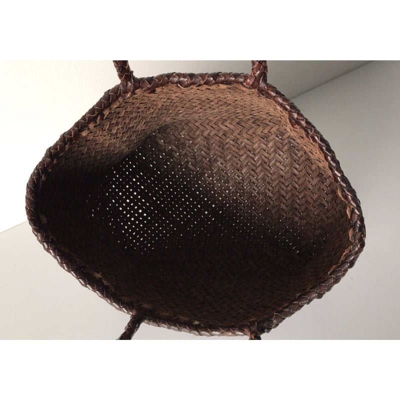 DRAGON ドラゴン レザーメッシュトートバッグ ダークブラウン 美