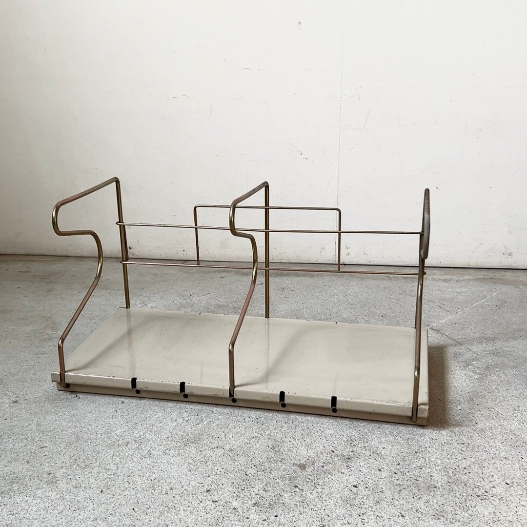 70s ヴィンテージ スチールブックスタンド 可動式卓上本立て