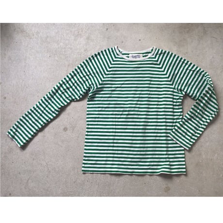 Charpentier de Vaisseau（シャルパンティエ・ドゥ・ヴェッソ）ラグランスリーブ  長袖カットソー.  グリーン/ホワイト  made in  japan
