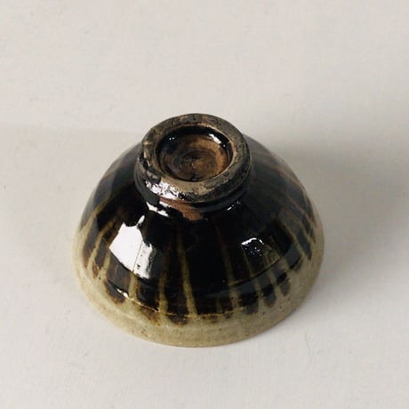 益子焼  飴釉 黒十草(トクサ) お茶碗  抹茶碗 天目茶碗  美品