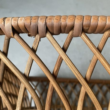 ヴィンテージ ラタン製 脱衣籠 昭和初期の銭湯 グッドエイジング 完品範疇