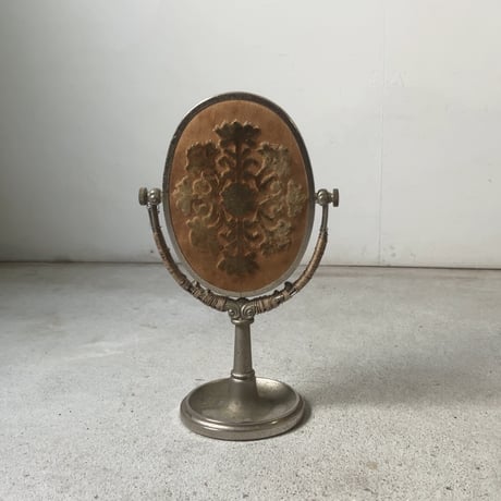 SHISEIDO  資生堂 花椿会 1973年 ゴールドクラス記念品 スタンドミラー 卓上ミラー ベルベット ヴィンテージアイテム リペア跡あり  古道具