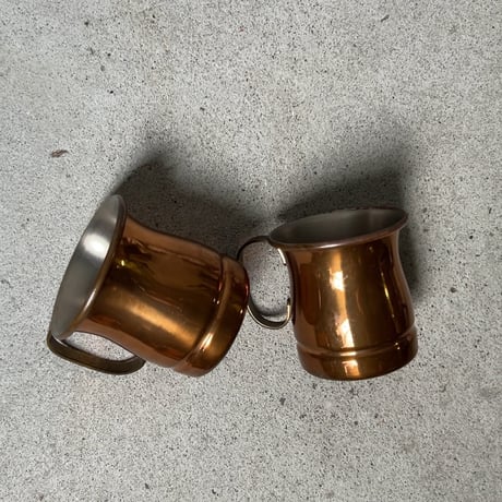 COPPER100 HOMEWARE コッパー100ホームウェア 新光金属  純銅マグカップ2個セット 340ml  S-588  ビアマグ 銅マグ コップ  中古品