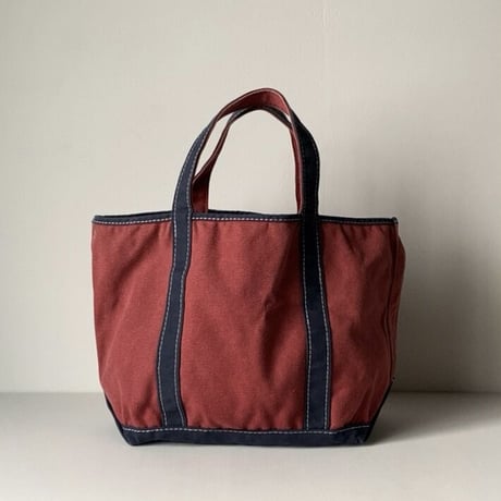 LLBean (オールド エルエルビーン) 90sミディアム トートバッグ  コヨーテ柄 キャンバス  ボルドー/ネイビー  ヴィンテージ トートバッグ 鞄  アニマル柄シリーズ 希少品