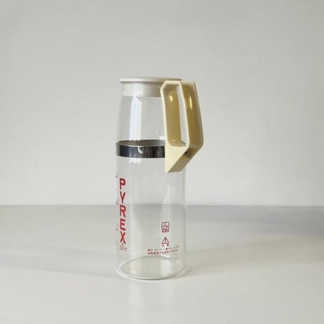PYREX パイレックス 縦ロゴ 耐熱ガラス クールサーバー 1.2L ＋ ティーポット  2点セット 70〜80s ヴィンテージキッチンツール