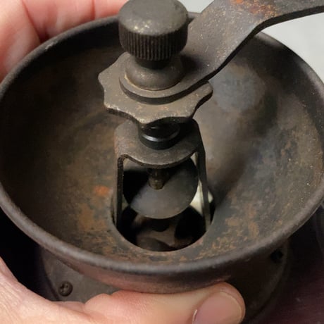 ヴィンテージ コーヒーミル 手動 木製ミル 黒ヤケ クラシックデザイン グッドエイジング