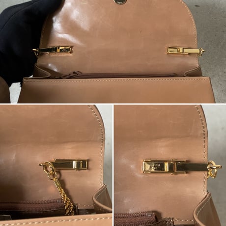 GIVENCHY  SACS ジバンシィサックス  パーティーバッグ  リボンモチーフ 2way(クラッチ/チェーンバッグ) ライトブラウン ゴールド金具  箱有り 中古品