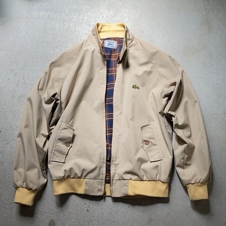 LACOSTE ラコステ (IZOD LACOSTE  アイゾッド ラコステ) スイングトップ 70s 80s ヴィンテージ コットンブルゾン  ラグランスリーブ   ベージュ/ライトイエロー