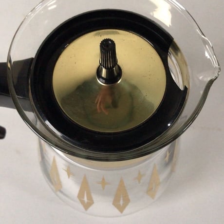 PYREX パイレックス  オールドパイレックス  アメリカンヴィンテージ ガラスポット Made in USA ゴールド レトロ星型クロス　アメリカ製 中古美品