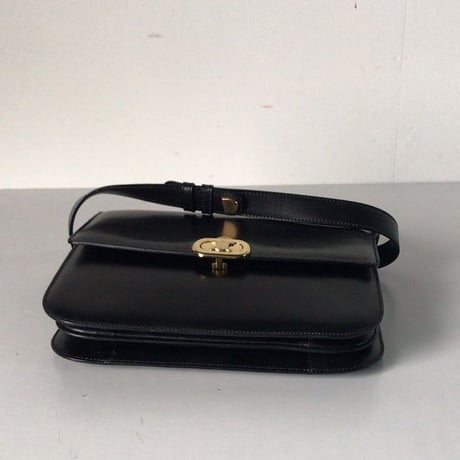 CELINE セリーヌ ゴールド  マカダム金具  カーフレザー  ショルダーバッグ ブラック  ヴィンテージ  オールド  美品