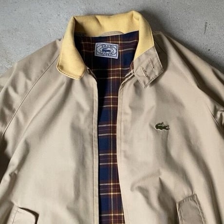 LACOSTE ラコステ (IZOD LACOSTE  アイゾッド ラコステ) スイングトップ 70s 80s ヴィンテージ コットンブルゾン  ラグランスリーブ   ベージュ/ライトイエロー