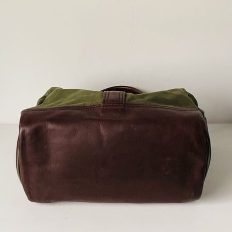 Duluthpack ダルースパック スポーツマントート モスグリーン×ダークブラウン レザーキャンバス トートバッグ 中古美品 made in usa