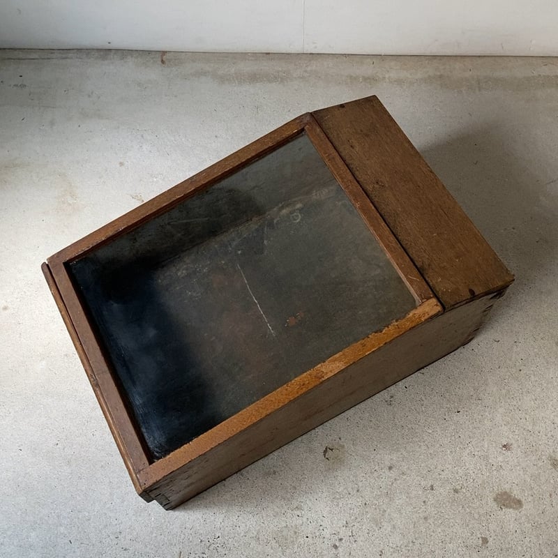 1940-1950s 木製ブリキ内張のガラスケース 米屋ショーケース 茶葉