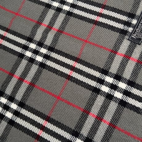 BURBERRYS バーバリーズ  LAMBSWOOL 100% ラムウール マフラー グレーノバチェック　70s～80s イギリスヴィンテージ made in england 中古品