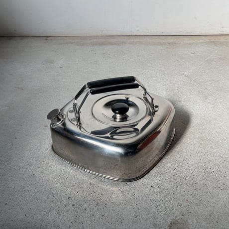 杉山金属 薄型キューブケトル1.6L  ステンレス製 スクエアケトル スタッキング可能 キャンプ アウトドア ユーズドキッチンツール 良品