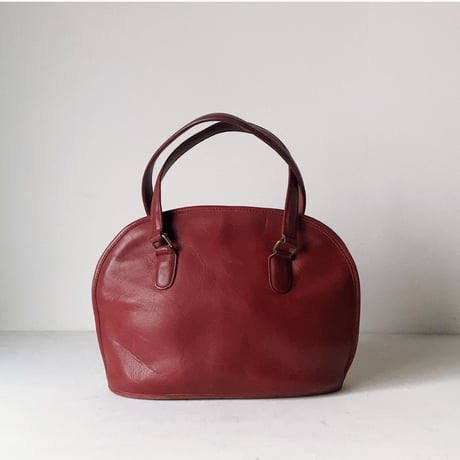 COACH 80s オールドコーチ レザーハンドバッグ 半円型 ファスナー開閉 ミニトート M4C-9958 アメリカ製  ヴィンテージコーチ中古良品