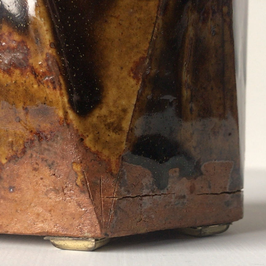 益子焼　民藝　掛合釉　扁壺　作家不詳 益子焼 民藝 掛合釉 扁壺 作家不詳 濱田庄司 - 所蔵品 | 日本民藝館