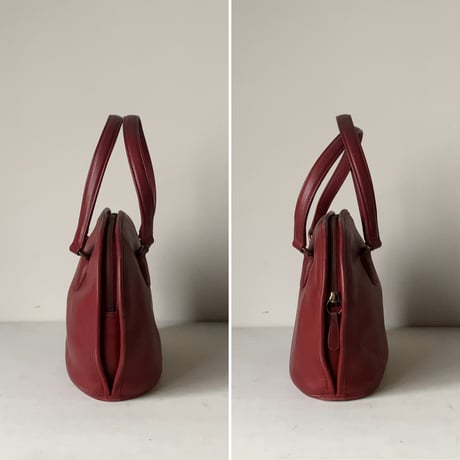 COACH 80s オールドコーチ レザーハンドバッグ 半円型 ファスナー開閉 ミニトート M4C-9958 アメリカ製  ヴィンテージコーチ中古良品