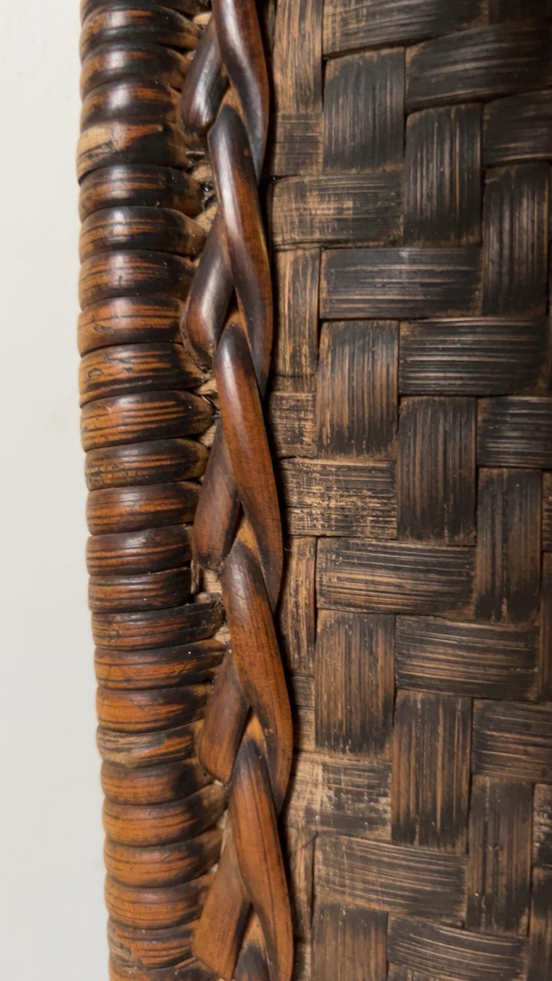 世界の民藝 フィリピン イフガオ族の古い角型の民藝笊(53cm) 平