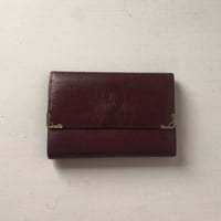 Cartier カルティエ  マストライン 三つ折りコンパクト財布  ウォレット　レザー  ボルドー がま口タイプ  ヴィンテージ