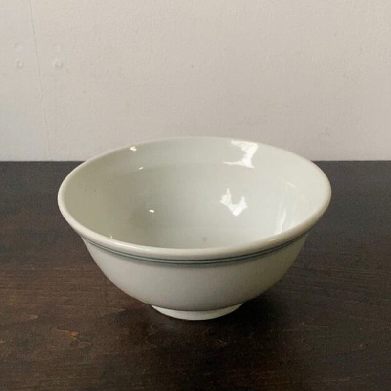 ヴィンテージボウル 2点セット 白磁器グリーンライン 戦中 統制陶磁器