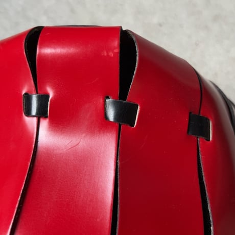 DEL CONTE  デルコンテ  90s レザートートバッグ フラワーバッグ レッド/ブラック 革鞄 made in italy 中古美品